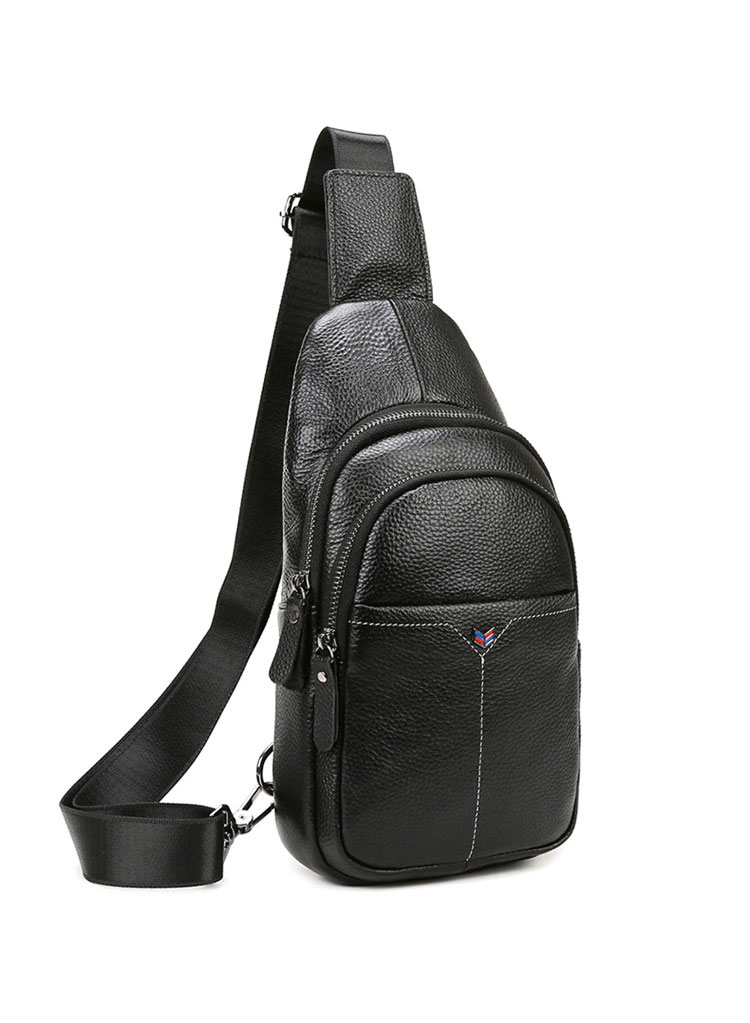 Whatna ショルダーバッグ メンズ 斜め掛け ボディーバッグ 肩掛け ワンショルダー バッグ 胸バッグ 左右付け替え可能 本革 厚手 レザー612-2