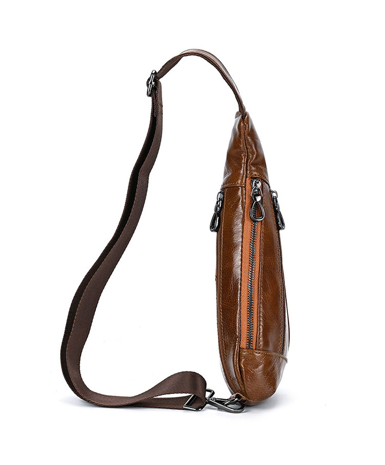 Whatna 天 然牛 革 斜めがけ ボディバッグ ワンショルダー メンズ 本革 厚手 レザー9050-3