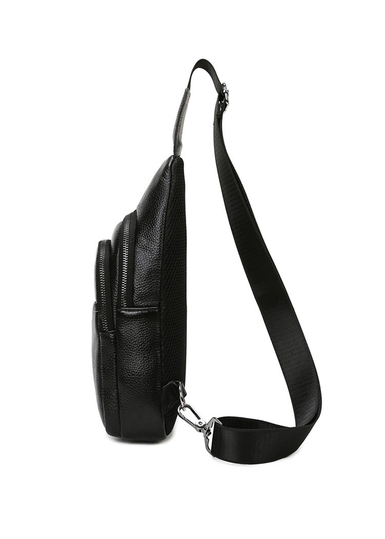 Whatna ショルダーバッグ メンズ 斜め掛け ボディーバッグ 肩掛け ワンショルダー バッグ 胸バッグ 左右付け替え可能 本革 厚手 レザー612-3