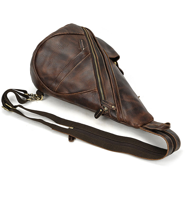 Whatna 天然牛 革 斜めがけ ボディバッグ ワンショルダー メンズ 本革 厚手 レザー5001KF-4