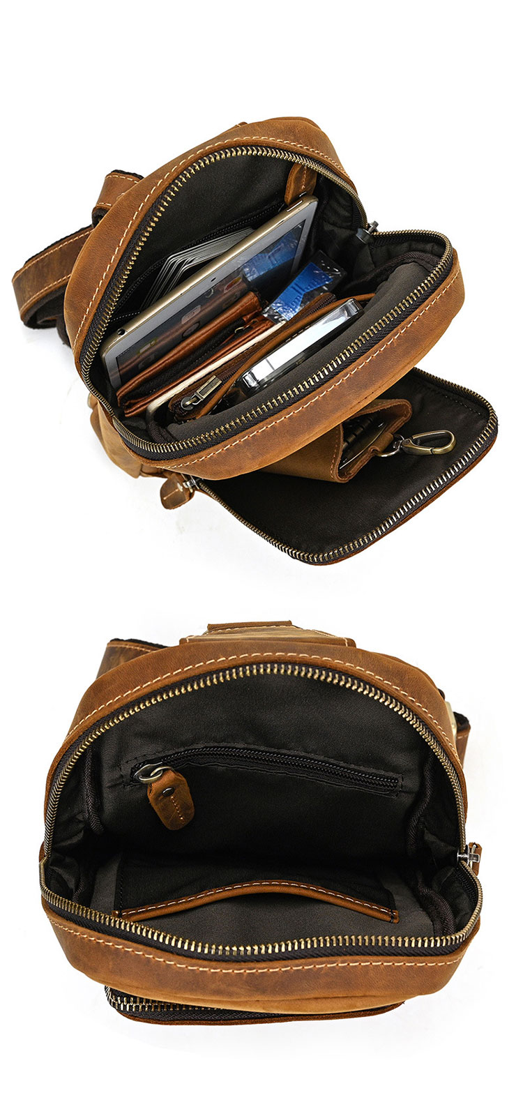 Whatna 天然 牛革 斜めがけ ボディバッグ ワンショルダー メンズ 本革 厚手 レザー9330-7