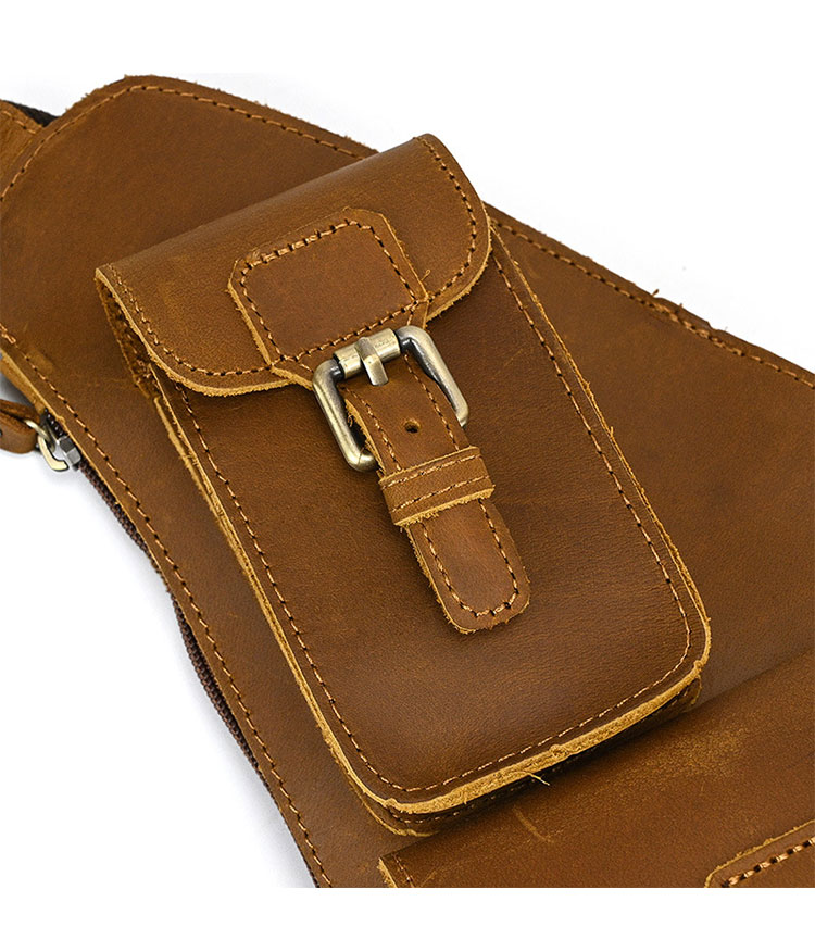 Whatna 天然牛 革 斜めがけ ボディバッグ ワンショルダー メンズ 本革 厚手 レザー Ipadmini収納可7165-13