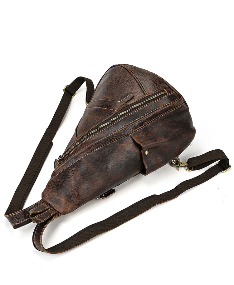 Whatna 天然牛 革 斜めがけ ボディバッグ ワンショルダー メンズ 本革 厚手 レザー5001KF-5