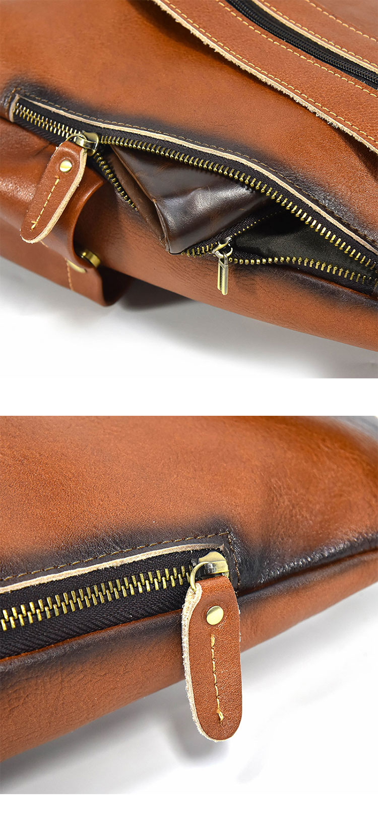 Whatna アンティーク風合い鞣し天 然牛 革 斜めがけ ボディバッグ ワンショルダー メンズ A4書類、15.6インチPC等収納可 左右付け替え可能 本革 厚手 レザー5001CS-10