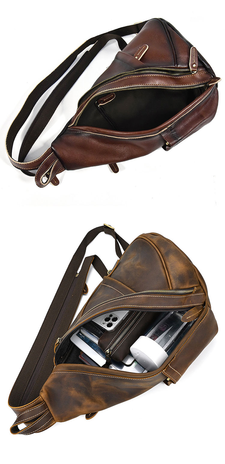 Whatna 天然牛 革 斜めがけ ボディバッグ ワンショルダー メンズ 本革 厚手 レザー5001KF-7