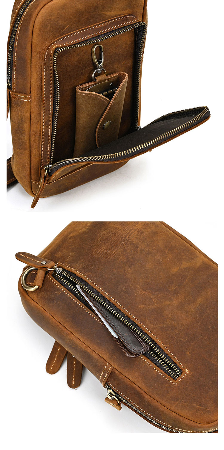 Whatna 天然 牛革 斜めがけ ボディバッグ ワンショルダー メンズ 本革 厚手 レザー9330-9