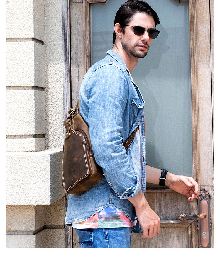 Whatna 天然牛 革 斜めがけ ボディバッグ ワンショルダー メンズ 本革 厚手 レザー Ipadmini収納可9340-13