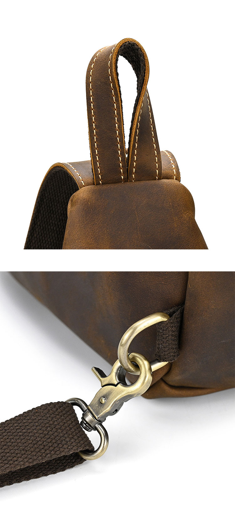 Whatna 天然牛 革 斜めがけ ボディバッグ ワンショルダー メンズ 本革 厚手 レザー5001KF-8