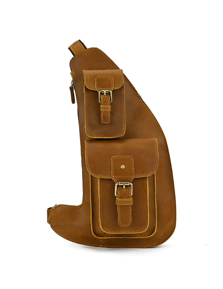 Whatna 天然牛 革 斜めがけ ボディバッグ ワンショルダー メンズ 本革 厚手 レザー Ipadmini収納可7165-1