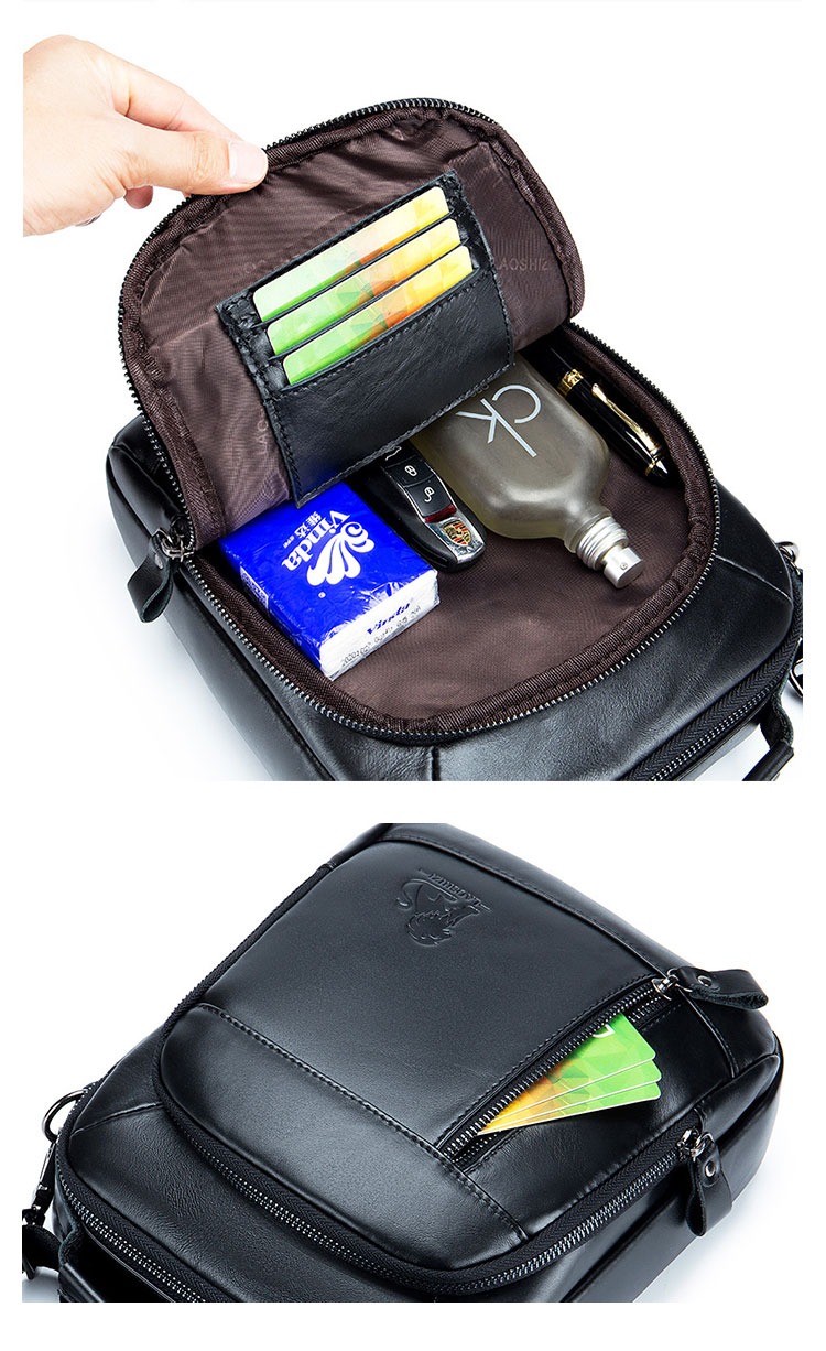 Whatna 天然 牛革ショルダーバッグ メンズ 3way斜め掛け胸バッグ 手提げバッグ セカンドバッグ 手持げバッグ 本革 Ipad mini収納可 カジュアル フォーマル ビジネス 通学 通勤 結婚式 肩掛けバッグ 自転車かばん プレゼント男性 91329-7