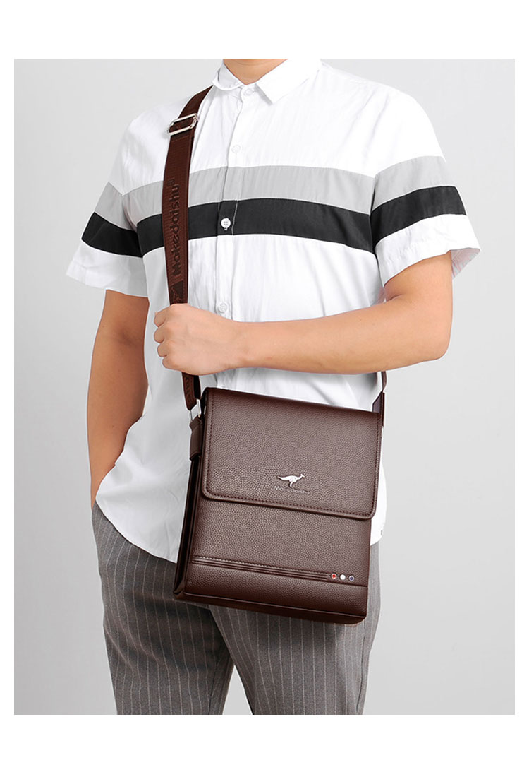 Whatna革 フラップ ショルダーバッグ メンズバッグ 盗難防止3室仕切 A4 ipad 10.5 収納可 縦型 メンズ ビジネスかばん斜めがけ 小さめメッセンジャーバッグ 斜め掛け通学通勤バッグ 肩掛けバッグ 紳士用 男性用-9