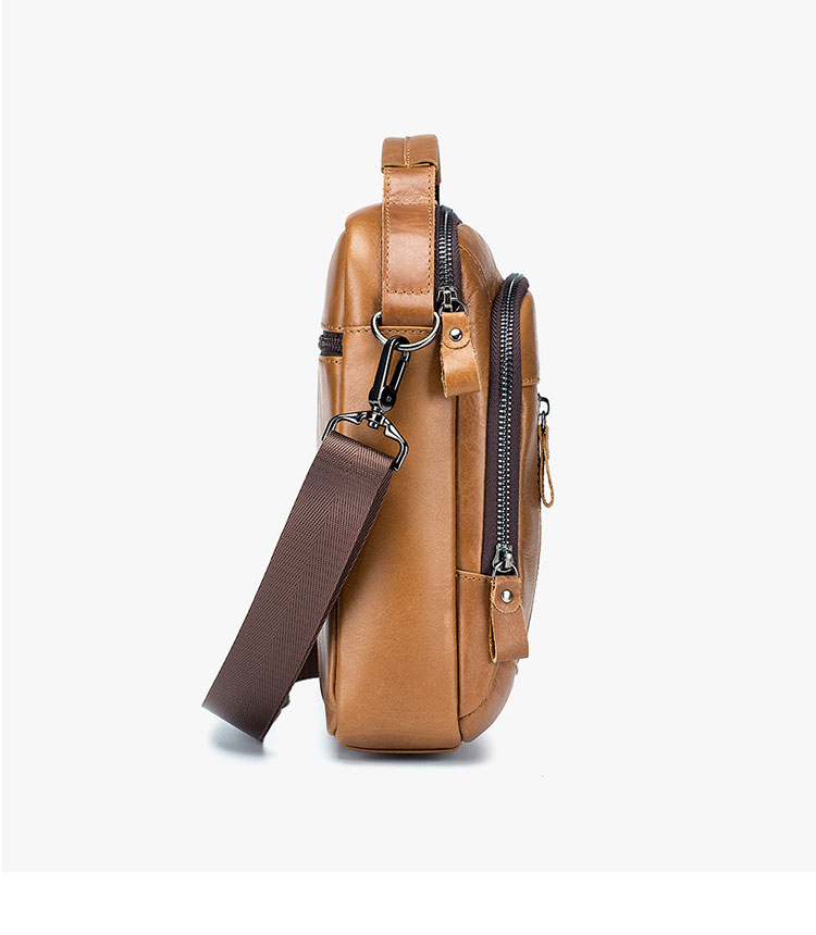 Whatna 天然 牛革ショルダーバッグ メンズ 3way斜め掛け胸バッグ 手提げバッグ セカンドバッグ 手持げバッグ 本革 Ipad mini収納可 カジュアル フォーマル ビジネス 通学 通勤 結婚式 肩掛けバッグ 自転車かばん プレゼント男性 91329-2