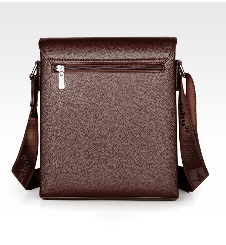 Whatna 革 フラップ ショルダーバッグ メンズ 3室仕切 盗難防止A4 ipad 10.5 収納可 縦型 メンズ ビジネスかばん斜めがけ 小さめメッセンジャーバッグ 斜め掛け通学通勤バッグ 肩掛けバッグ 紳士用 男性用-3