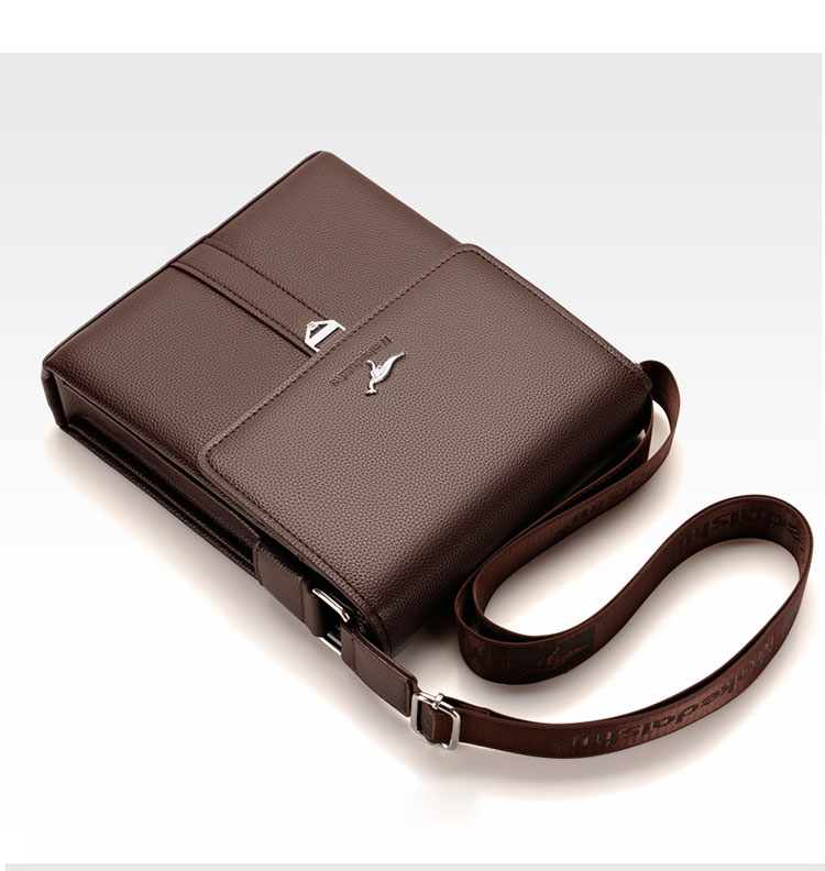 Whatna 革 フラップ ショルダーバッグ メンズ 3室仕切 盗難防止A4 ipad 10.5 収納可 縦型 メンズ ビジネスかばん斜めがけ 小さめメッセンジャーバッグ 斜め掛け通学通勤バッグ 肩掛けバッグ 紳士用 男性用-4