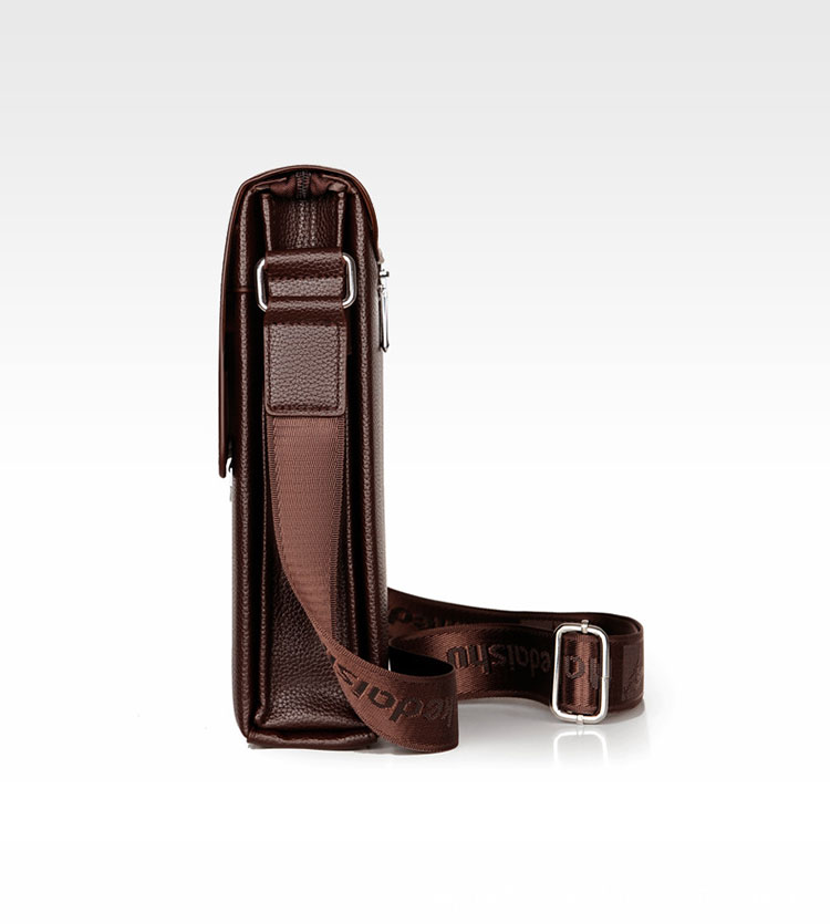 Whatna 革 フラップ ショルダーバッグ メンズ 3室仕切 盗難防止A4 ipad 10.5 収納可 縦型 メンズ ビジネスかばん斜めがけ 小さめメッセンジャーバッグ 斜め掛け通学通勤バッグ 肩掛けバッグ 紳士用 男性用-2