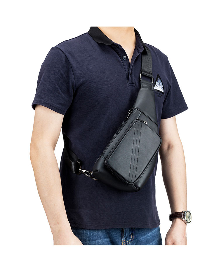 Whatna 天然牛 革 斜めがけ ボディバッグ ワンショルダー メンズ 本革 厚手 レザー91023-8