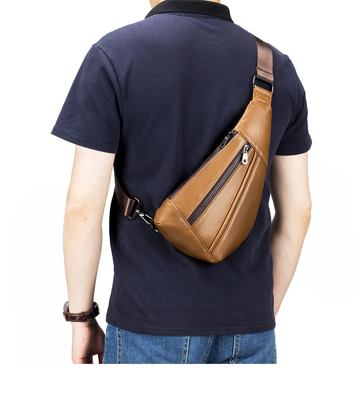 Whatna 天然牛 革 斜めがけ ボディバッグ ワンショルダー メンズ 本革 厚手 レザー91022-9