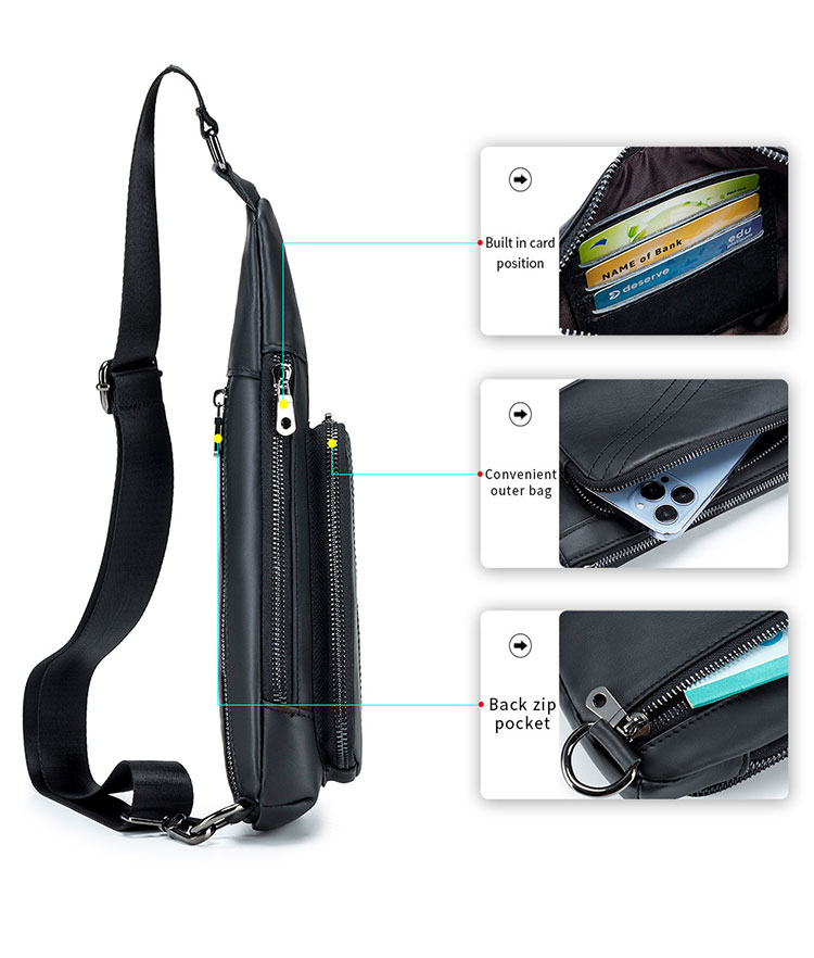 Whatna 天然牛 革 斜めがけ ボディバッグ ワンショルダー メンズ 本革 厚手 レザー91023-7