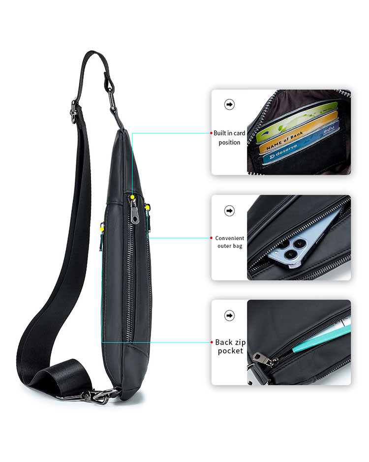 Whatna 天然牛 革 斜めがけ ボディバッグ ワンショルダー メンズ 本革 厚手 レザー91022-7