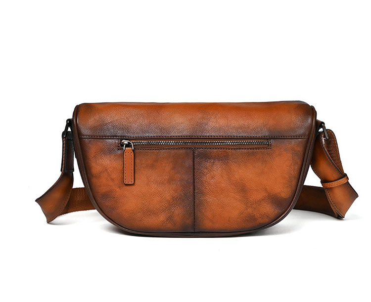 Whatna アンティーク風合い鞣し天 然 牛革ショルダーバッグ メンズ メッセンジャーバッグ 小さめ ビジネスバッグ ipad mini収納可 本革通勤 通学 斜めがけバッグ 自転車 かばん男性用 ブラウン 13598-1