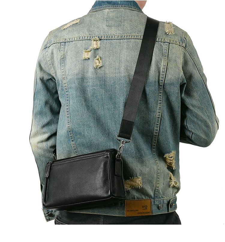 Whatna アンティーク風合い鞣し天 然 牛革ミニショルダーバッグ メンズ メッセンジャーバッグ 小さめ ビジネスバッグ ipad mini収納可 本革通勤 通学 斜めがけバッグ 自転車 かばん男性用 黑137033-9