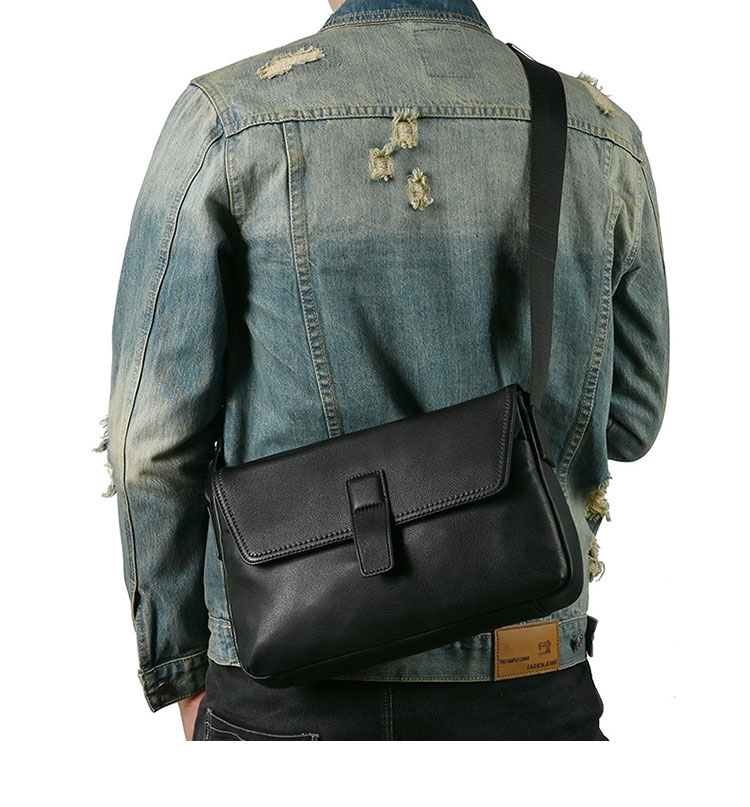 Whatna アンティーク風合い鞣し天 然 牛革ショルダーバッグ メンズ メッセンジャーバッグ 小さめ ビジネスバッグ A4 ipad 10.5収納可 本革通勤 通学 斜めがけバッグ 自転車 かばん男性用 黑13767-9