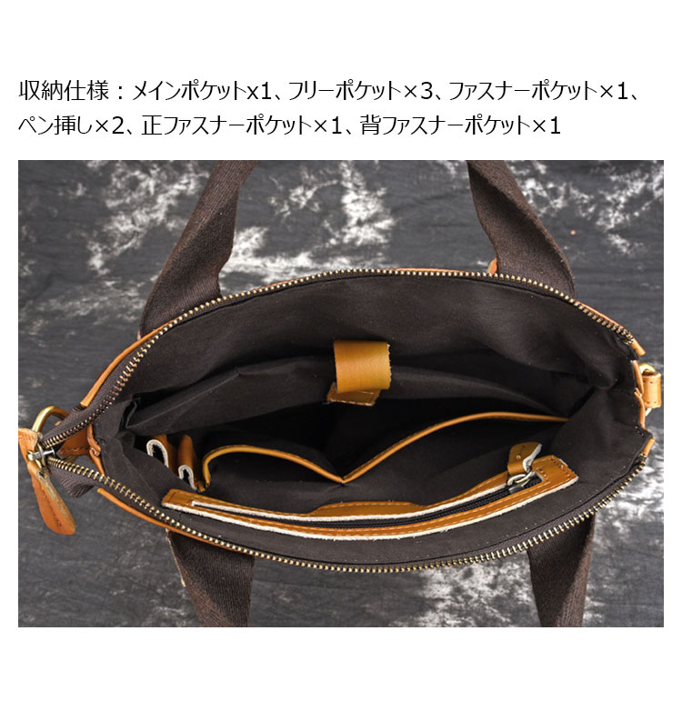 Whatna ワンショルダーメンズ ボディバッグ 斜め掛けバッグ肩掛け 胸バッグ 手提げバッグ メッセンジャーバッグ PUレザー2室仕切 大容量 イヤホン穴付 キーリング付 左右に付け替え可 軽量 男女兼用-7