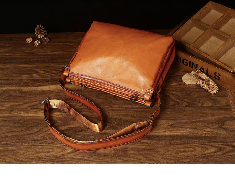 Whatna アンティーク風合い鞣し天 然 牛革ショルダーバッグ メンズ メッセンジャーバッグ 小さめ ビジネスバッグ A4 ipad 10.5収納可 本革通勤 通学 斜めがけバッグ 自転車 かばん男性用 黑6139-4