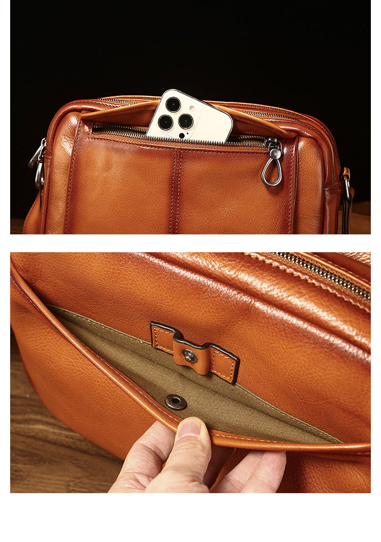 Whatna アンティーク風合い鞣し天 然 牛革ショルダーバッグ メンズ メッセンジャーバッグ 小さめ ビジネスバッグ 2室仕切B5 IPAD9.7収納可本革通勤 通学 斜めがけバッグ 自転車 かばん男性用 黒6139-8