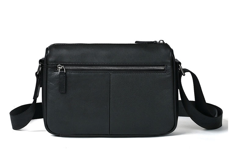 Whatna 天然 牛革ショルダーバッグ メンズ メッセンジャーバッグ 小さめ ビジネスバッグ B5 ipad mini収納可 本革通勤 通学 斜めがけバッグ 自転車 かばん男性用 黒13768-2