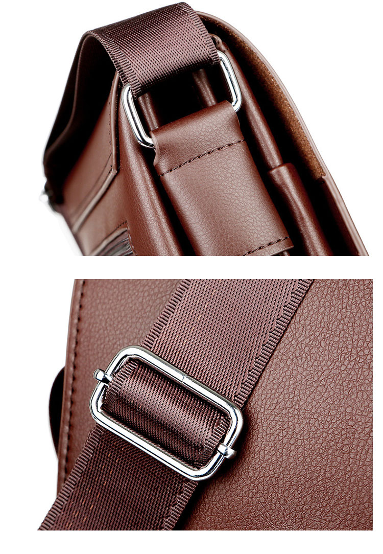 Whatna 革 フラップ ショルダーバッグ メンズバッグ 盗難防止3室仕切 ipad 10.5 収納可 縦型 メンズ ビジネスかばん斜めがけ 小さめメッセンジャーバッグ 斜め掛け通学通勤バッグ 肩掛けバッグ 紳士用 男性用-12