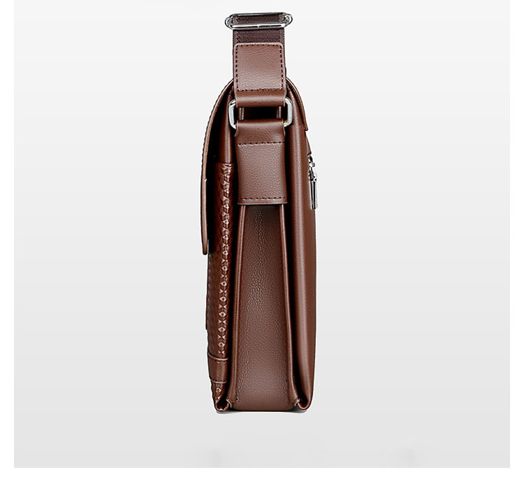 Whatna 革 フラップ ショルダーバッグ メンズバッグ 盗難防止3室仕切 ipad 10.5 収納可 縦型 メンズ ビジネスかばん斜めがけ 小さめメッセンジャーバッグ 斜め掛け通学通勤バッグ 肩掛けバッグ 紳士用 男性用-3