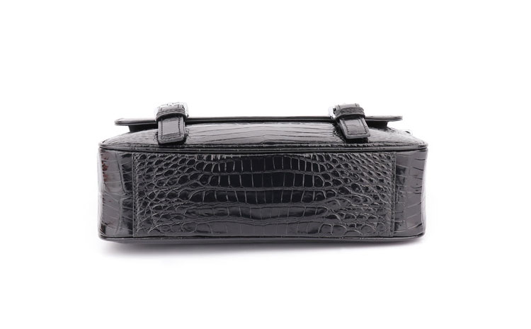 Whatna ワニ革 本革 ショルダーバッグ メンズ ポシェットポ メッセンジャーバッグ 横型 小さめ ビジネスバッグクロコダイル革 本皮 通勤 通学 斜めがけバッグ かばん男性用 ブラウン 黒1126B-5