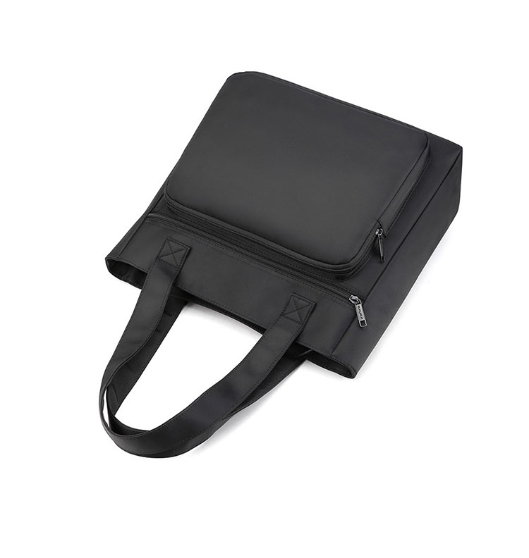 Whatna トートバッグ メンズ レディース A4 B5書類、15.6インチPC収納可 肩掛け ビジネス フォーマル カジュアル バッグ 冠婚葬祭バッグ 手提げバッグ 手持げバッグ 男性 女性 大容量-5