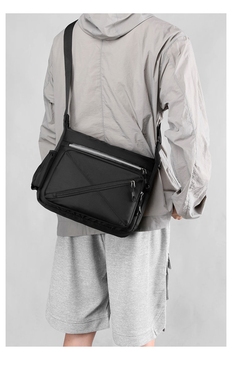 Whatna ワンショルダーメンズ ボディバッグ 斜め掛けバッグ肩掛け 胸バッグ 手提げバッグ メッセンジャーバッグ ポケットが多10個のポケットA4 防水 軽量 男女兼用-12