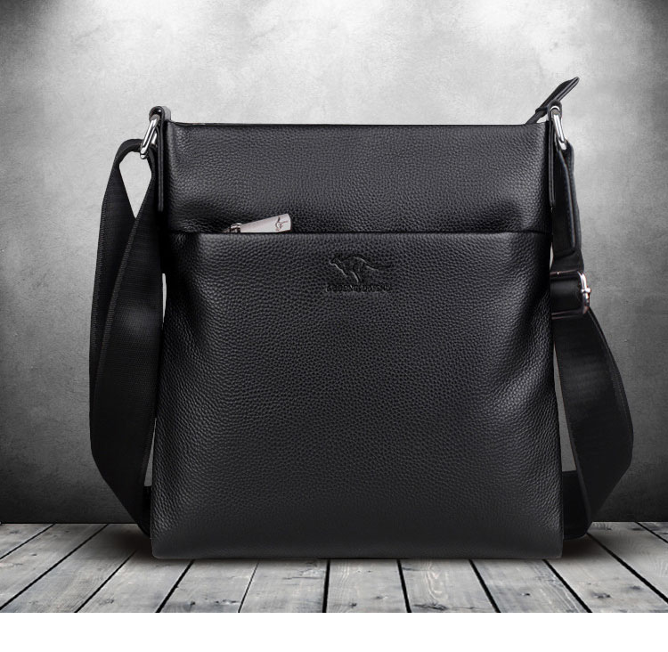 Whatna ショルダーバッグ メンズかばん 斜めがけ 肩掛けバッグメッセンジャーバッグ シンプル カジュアル ワンショルダーボディバッグPUレザ ー ipad10.5収納可-1