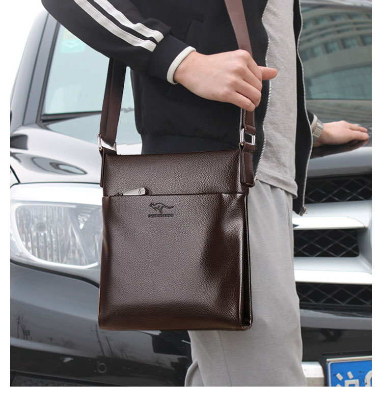 Whatna ショルダーバッグ メンズかばん 斜めがけ 肩掛けバッグメッセンジャーバッグ シンプル カジュアル ワンショルダーボディバッグPUレザ ー ipad10.5収納可-9