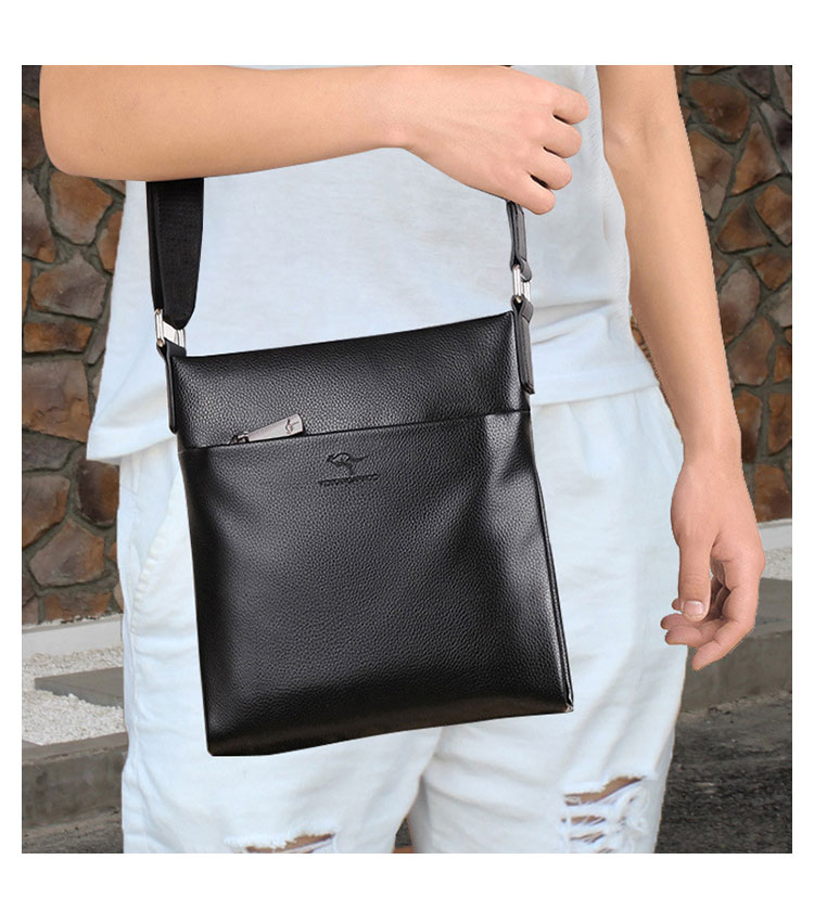 Whatna ショルダーバッグ メンズかばん 斜めがけ 肩掛けバッグメッセンジャーバッグ シンプル カジュアル ワンショルダーボディバッグPUレザ ー ipad10.5収納可-8