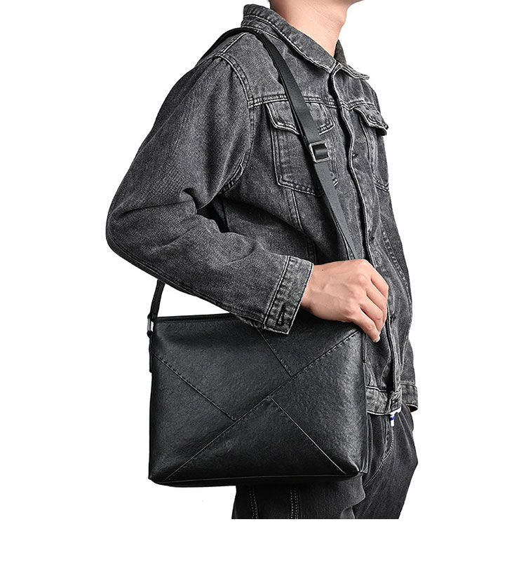 Whatna アンティーク風合い鞣し天 然 牛革ショルダーバッグ メンズ メッセンジャーバッグ 小さめ ビジネスバッグ A4サイズ ipad 10.5収納可 本革通勤 通学 斜めがけバッグ 自転車 かばん男性用 黑MZ-02-9