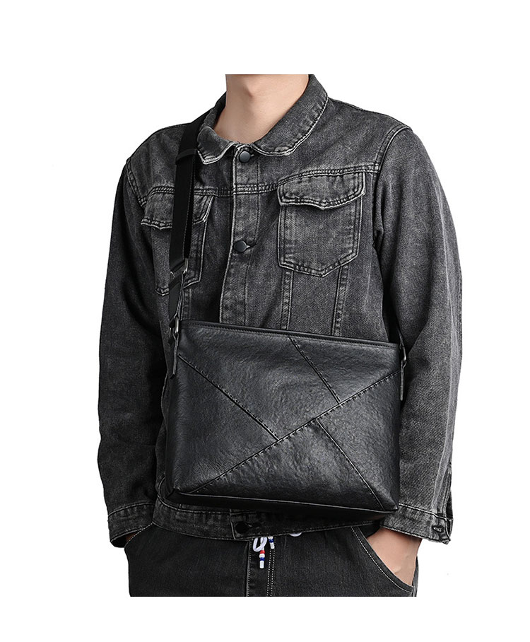 Whatna アンティーク風合い鞣し天 然 牛革ショルダーバッグ メンズ メッセンジャーバッグ 小さめ ビジネスバッグ A4サイズ ipad 10.5収納可 本革通勤 通学 斜めがけバッグ 自転車 かばん男性用 黑MZ-02-8