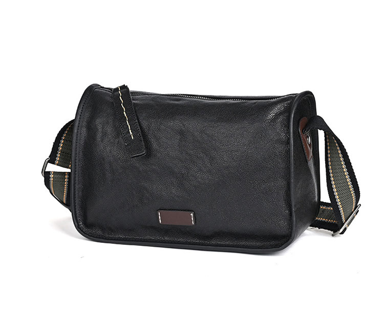 Whatna アンティーク風合い鞣し天 然 牛革ショルダーバッグ メンズ メッセンジャーバッグ 小さめ ビジネスバッグ ipad 10.5収納可 本革通勤 通学 斜めがけバッグ 自転車 かばん男性用 黑MZ-03-3