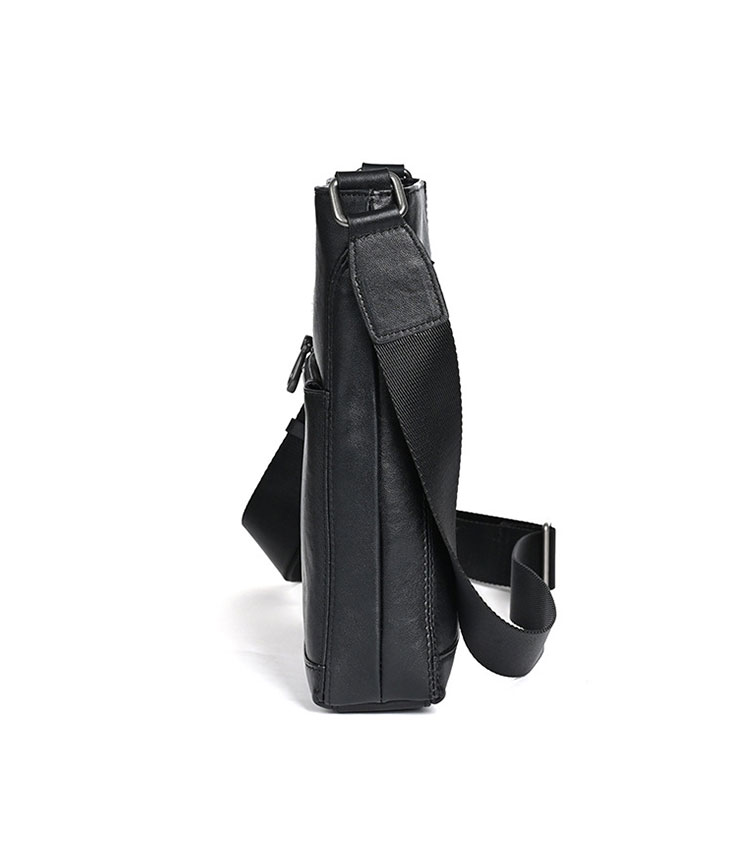 Whatna アンティーク風合い鞣し天 然 牛革ショルダーバッグ メンズ メッセンジャーバッグ 小さめ ビジネスバッグ ipad 10.5収納可 本革通勤 通学 斜めがけバッグ 自転車 かばん男性用 黑MZ-01-4