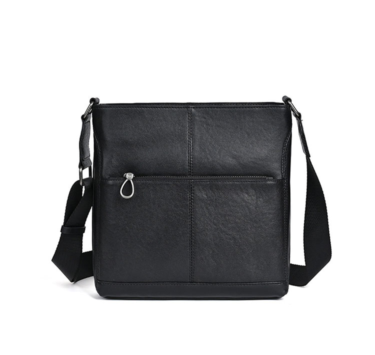 Whatna アンティーク風合い鞣し天 然 牛革ショルダーバッグ メンズ メッセンジャーバッグ 小さめ ビジネスバッグ ipad 10.5収納可 本革通勤 通学 斜めがけバッグ 自転車 かばん男性用 黑MZ-01-1
