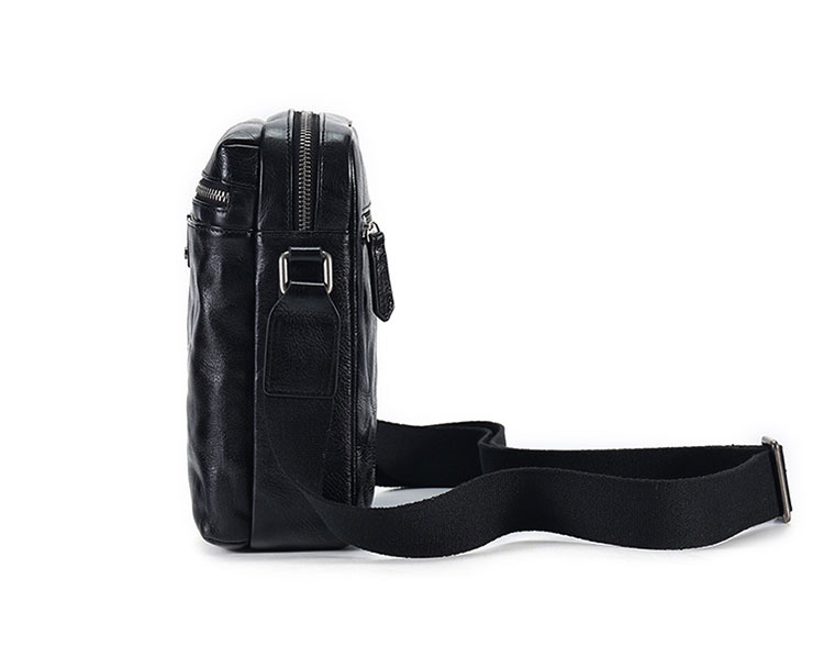 Whatna アンティーク風合い鞣し天 然 牛革ショルダーバッグ メンズ メッセンジャーバッグ 小さめ ビジネスバッグ ipad mini収納可 本革通勤 通学 斜めがけバッグ 自転車 かばん男性用 黒6693-4