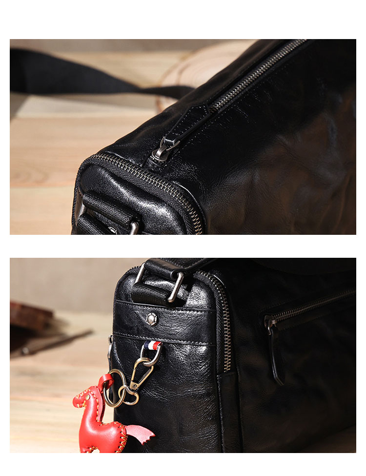 Whatna アンティーク風合い鞣し天 然 牛革ショルダーバッグ メンズ メッセンジャーバッグ 小さめ ビジネスバッグ ipad mini収納可 本革通勤 通学 斜めがけバッグ 自転車 かばん男性用 黒6698-10