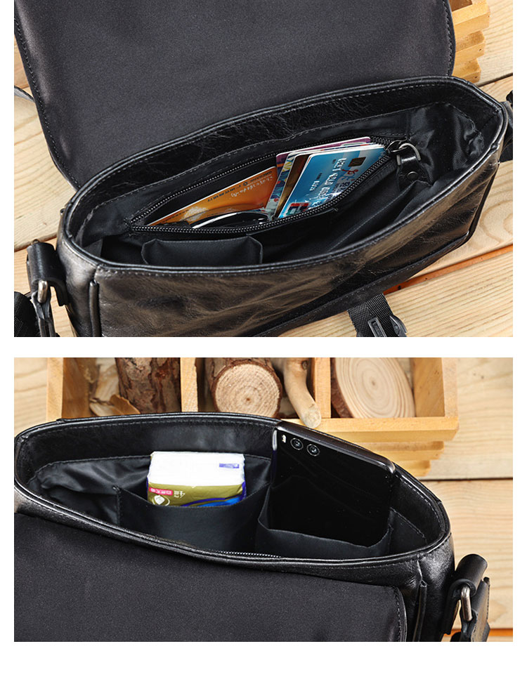 Whatna アンティーク風合い鞣し天 然 牛革ショルダーバッグ メンズ メッセンジャーバッグ 小さめ ビジネスバッグ ipad mini収納可 本革通勤 通学 斜めがけバッグ 自転車 かばん男性用 黒6705-5