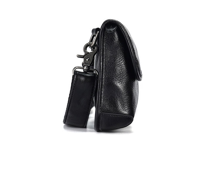 Whatna アンティーク風合い鞣し天 然 牛革ショルダーバッグ メンズ メッセンジャーバッグ 小さめ ビジネスバッグ ipad mini収納可 本革通勤 通学 斜めがけバッグ 自転車 かばん男性用 黒6982-2