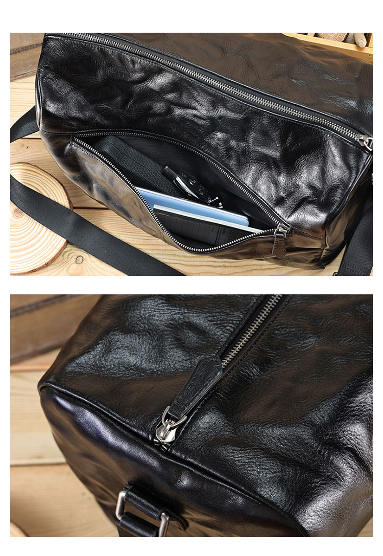 Whatna アンティーク風合い鞣し天 然 牛革ショルダーバッグ メンズ メッセンジャーバッグ 小さめ ビジネスバッグ A4 15インチのPC収納可 本革通勤 通学 斜めがけバッグ 自転車 かばん男性用 黒6781-8