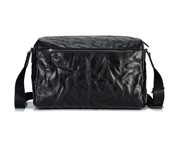 Whatna アンティーク風合い鞣し天 然 牛革ショルダーバッグ メンズ メッセンジャーバッグ 小さめ ビジネスバッグ A4 15インチのPC収納可 本革通勤 通学 斜めがけバッグ 自転車 かばん男性用 黒6781-3