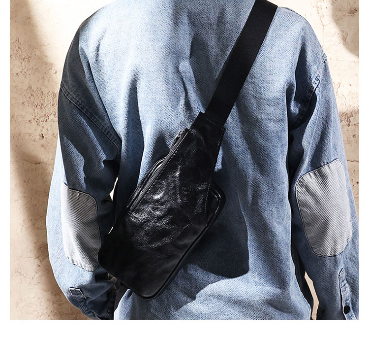 Whatna アンティーク風合い鞣し天 然牛 革 斜めがけ ボディバッグ ワンショルダー メンズ 左右付け替え可能 本革 厚手  レザー6696-11